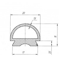 Уплотнение (50-III-60) двери для ротационной печи Муссон-Ротор и расстойного шкафа Бриз (цена за 1 метр)
