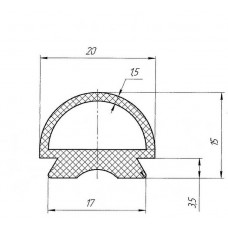 Уплотнение (50-III-60) двери для ротационной печи Муссон-Ротор и расстойного шкафа Бриз (цена за 1 метр)